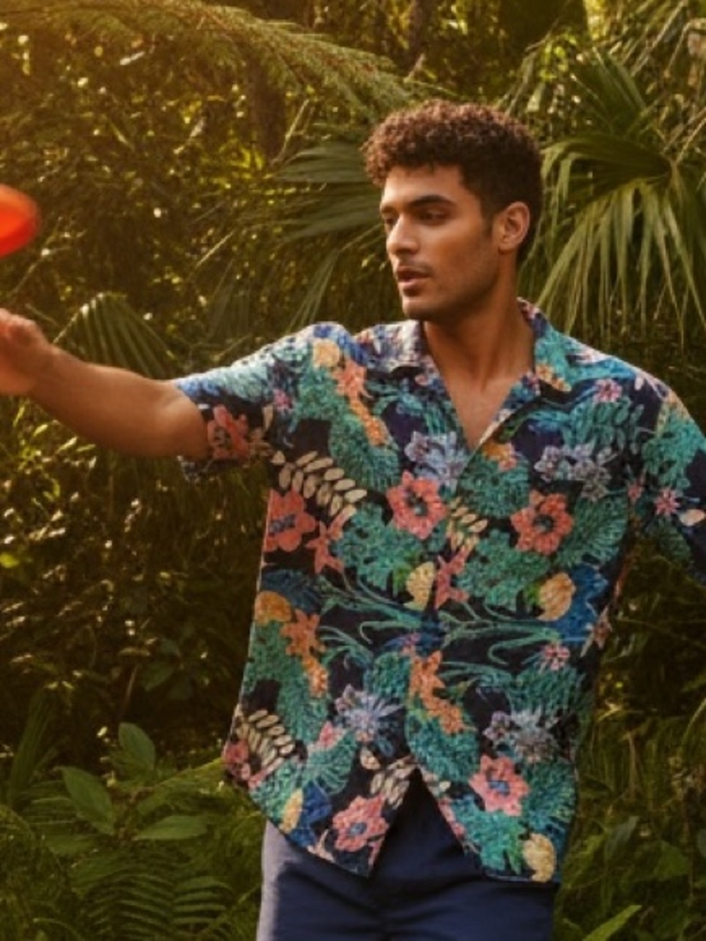 Men’s Original Pull & Bear "Paradise League" Collection Resort Shirt- Size M